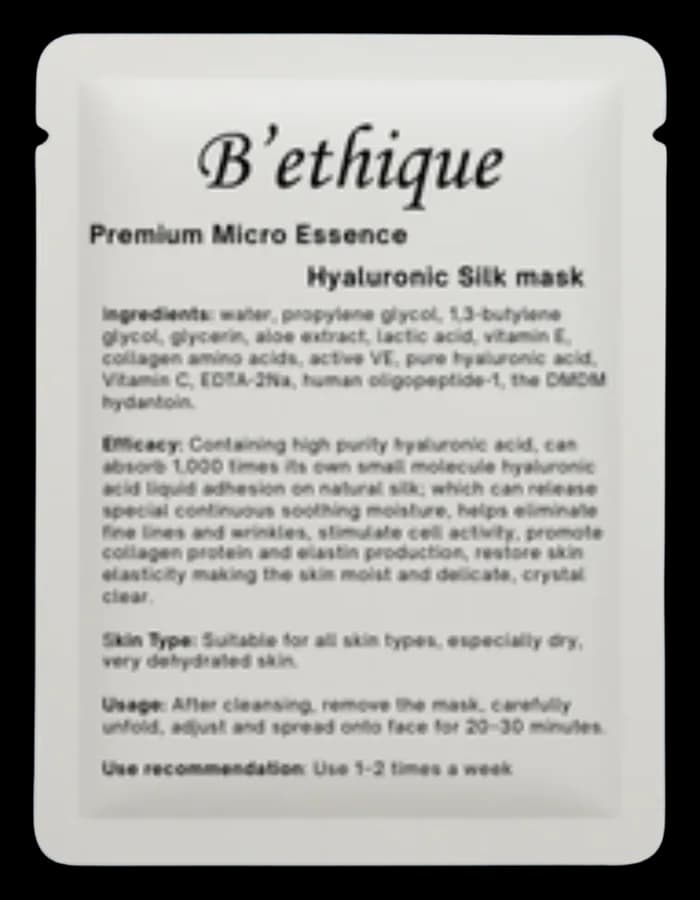 B’ethique Premium Micro Essence Hyaluronic Silk Mask
